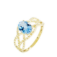 Bague Tina Or Jaune Topaze Et Diamant