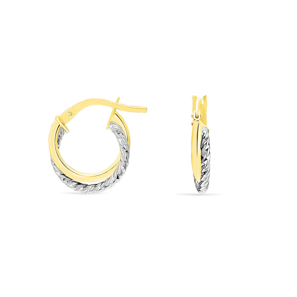 Créoles Maelia Or Bicolore - Boucles d'oreilles créoles Femme | Histoire d’Or