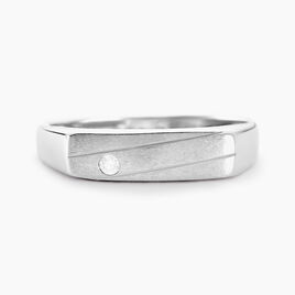 Chevalière Michel Argent Blanc Oxyde De Zirconium - Chevalières Homme | Histoire d’Or