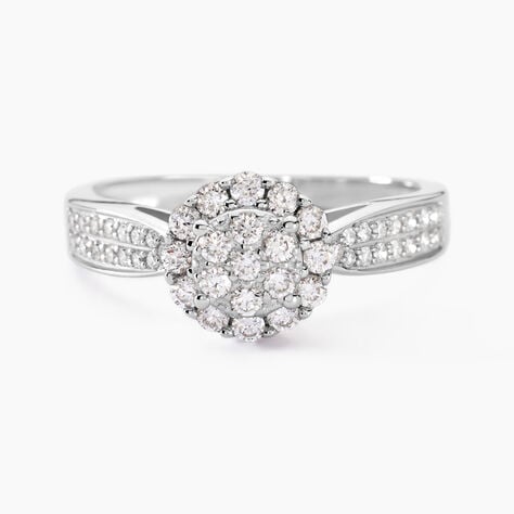 Bague Chou Or Blanc Diamant - Bagues avec pierre Femme | Histoire d’Or