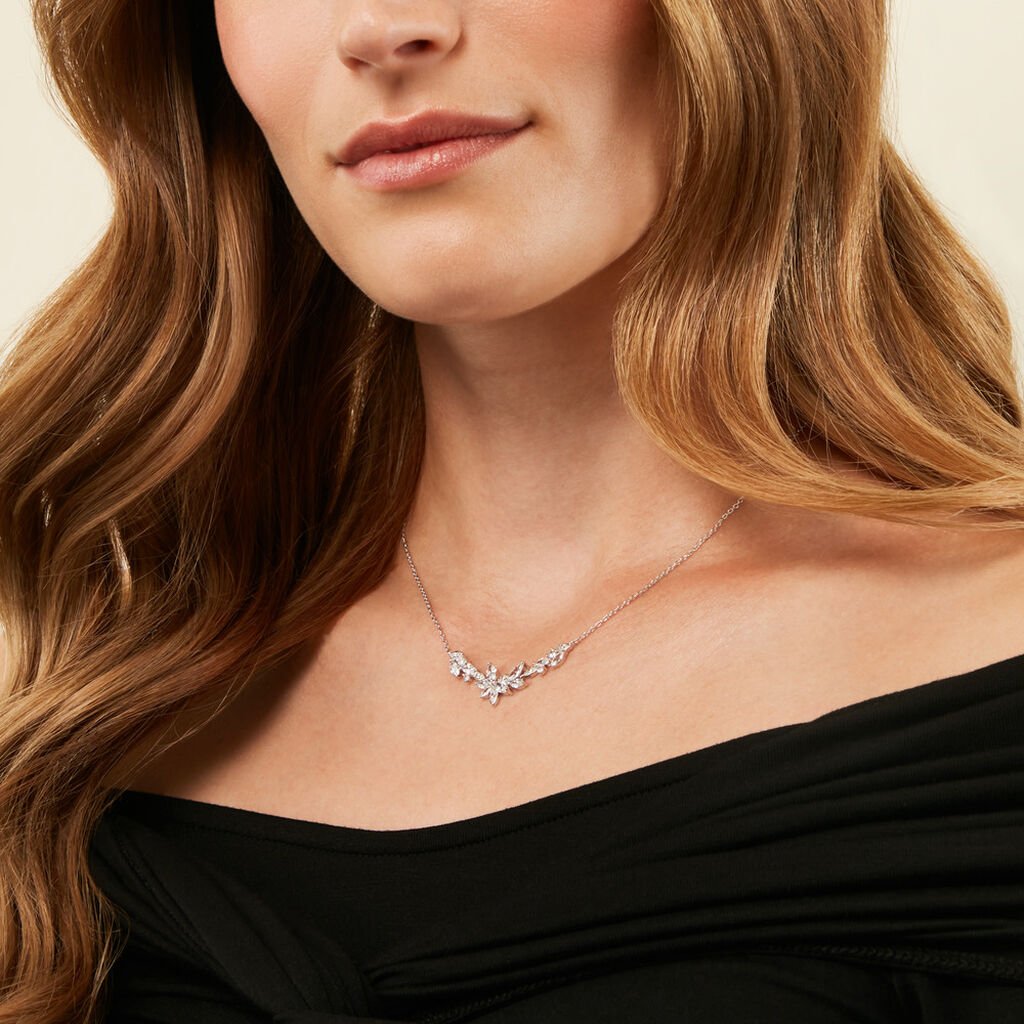 Collier Glow Up Argent Blanc Oxyde De Zirconium - Colliers fantaisie Femme | Histoire d’Or