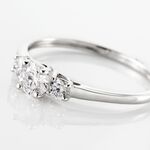 Bague Or Blanc Neely Diamants Synth&eacute;tiques - Bagues solitaires Femme | Histoire d&rsquo;Or