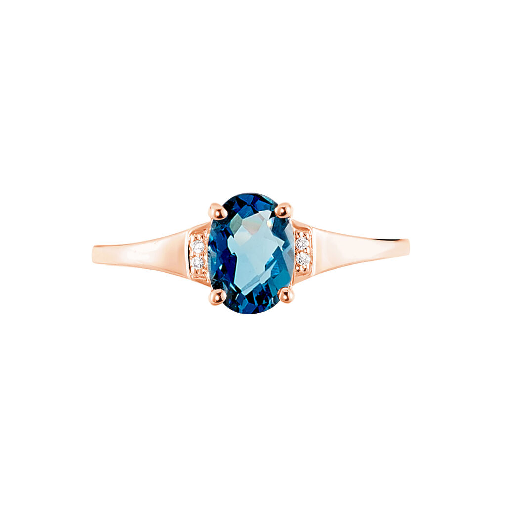Bague Mathilde Or Rose Topaze Et Oxyde De Zirconium - Bagues solitaires Femme | Histoire d’Or