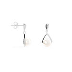 Boucles D'oreilles Pendantes Adelina Argent Blanc Perle De Culture - Boucles d'oreilles fantaisie Femme | Histoire d&rsquo;Or