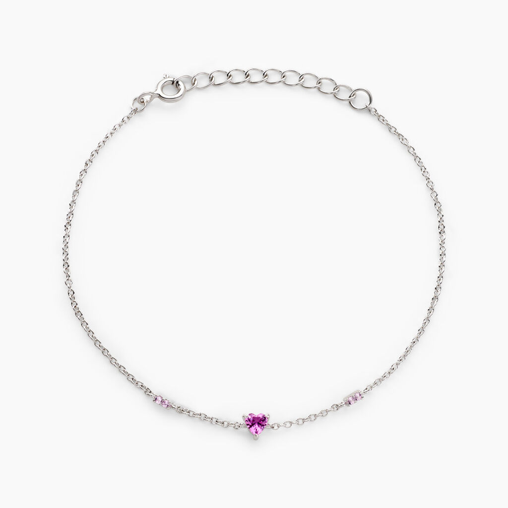 Bracelet cœur plaqué or français et oxyde de zirconium