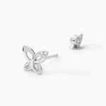 Boucles D'oreilles Puces Papillon Or Blanc Diamant - Clous d'oreilles Femme | Histoire d&rsquo;Or