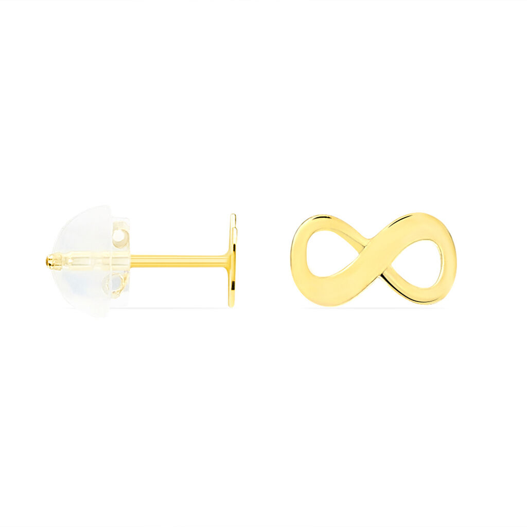 Boucles D'oreilles Puces Annie-francoise Infini Or Jaune - Clous d'oreilles Femme | Histoire d’Or