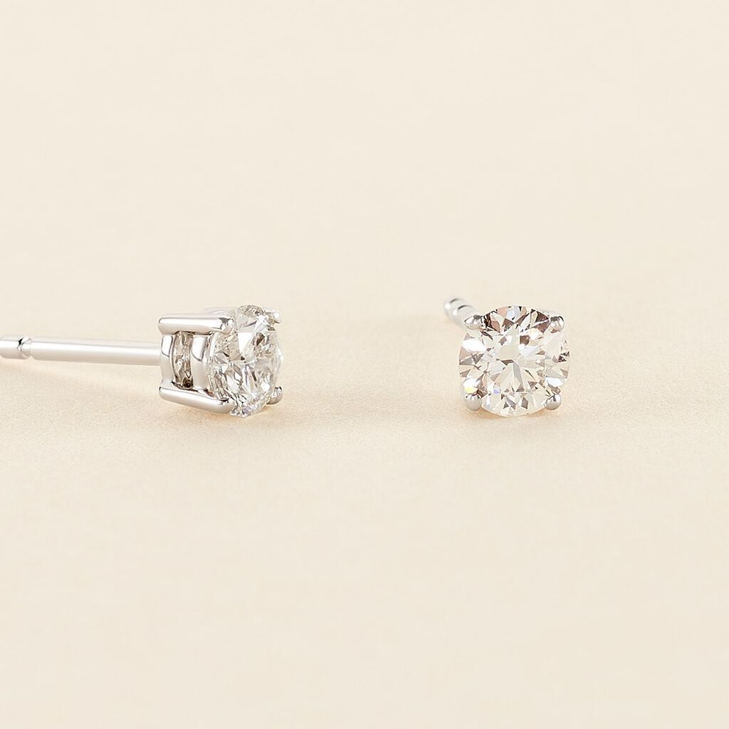 Boucles D'oreilles Puces Aphrodite Platine Blanc Diamant - Clous d'oreilles Homme | Histoire d’Or