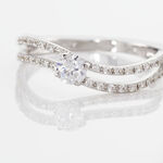 Bague Vrille Double Or Blanc Oxyde De Zirconium - Bagues solitaires Femme | Histoire d&rsquo;Or