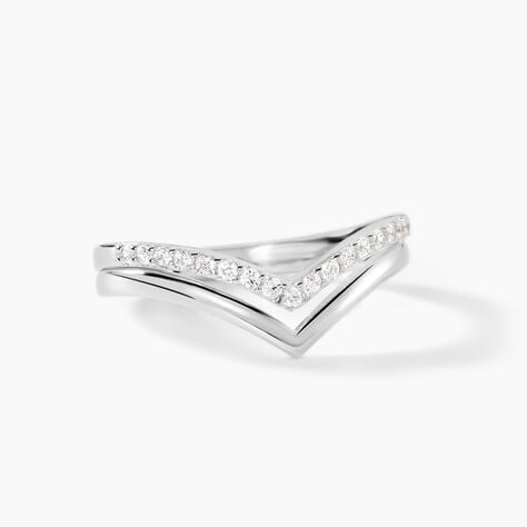 Bague Aile De Mouette Argent Blanc Oxyde De Zirconium - Bagues avec pierre Femme | Histoire d&rsquo;Or