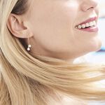 Boucles D'oreilles Pendantes Carrine 2 Fils Or Jaune Perle De Culture - Boucles d'oreilles pendantes Femme | Histoire d&rsquo;Or