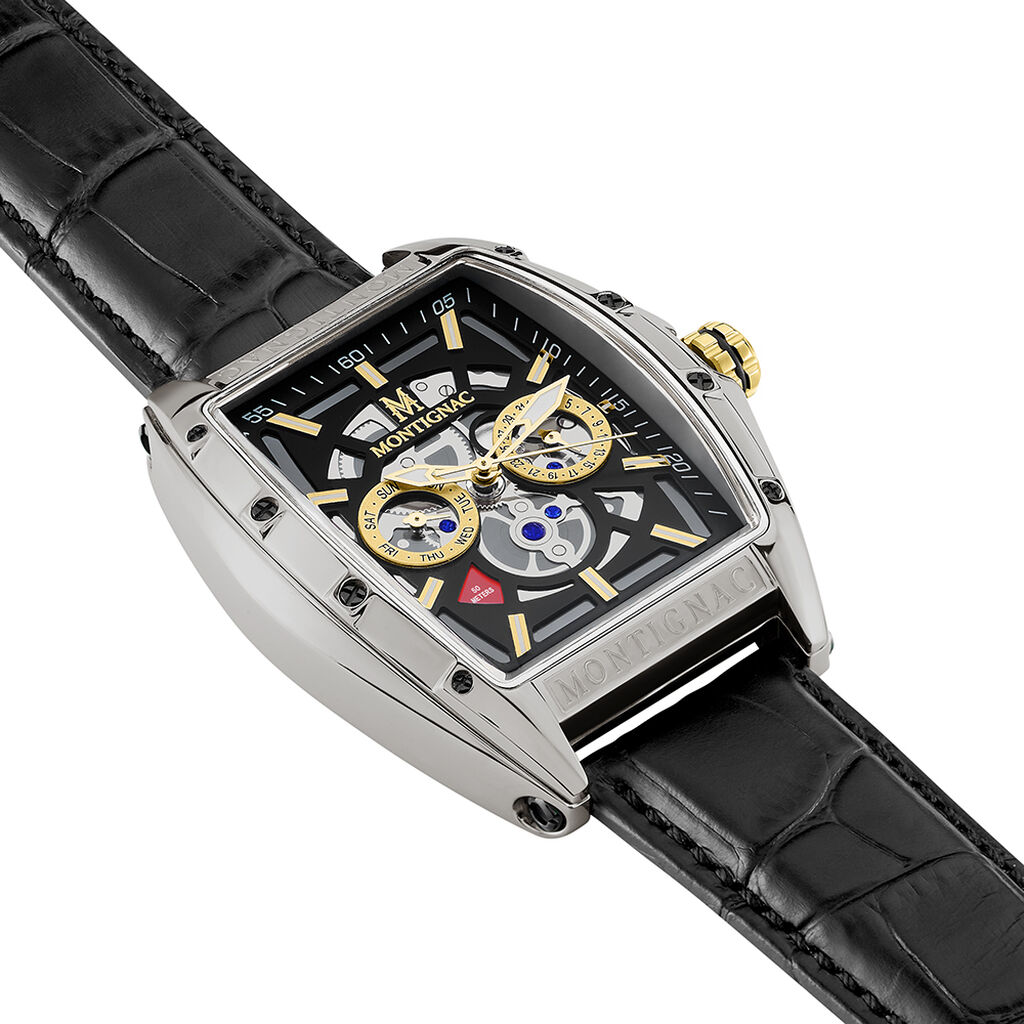 Montre Montignac Tonneau Noir - Montres Homme | Histoire d’Or