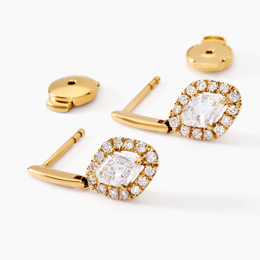 Boucles D'oreilles Collection Icone Or Jaune Diamant Synthétique - Boucles d'oreilles pendantes Femme | Histoire d’Or