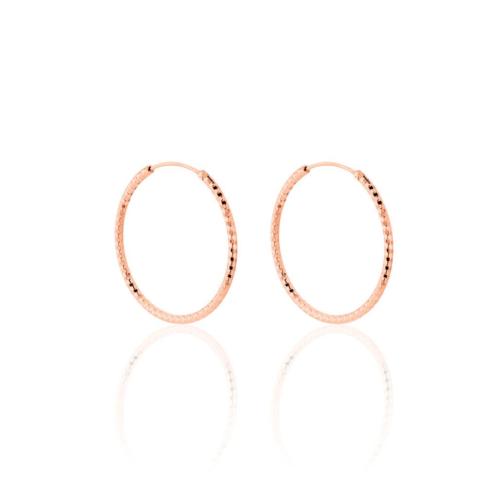 Créoles Argent Rose Agathe - Boucles d'oreilles créoles Femme | Histoire d’Or