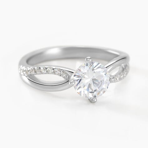 Bague Solitaire Essie Argent Blanc Oxyde De Zirconium - Bagues solitaires Femme | Histoire d&rsquo;Or