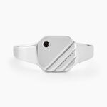 Chevali&egrave;re Kaden Argent Blanc Oxyde De Zirconium Noir - Bagues solitaires Homme | Histoire d&rsquo;Or