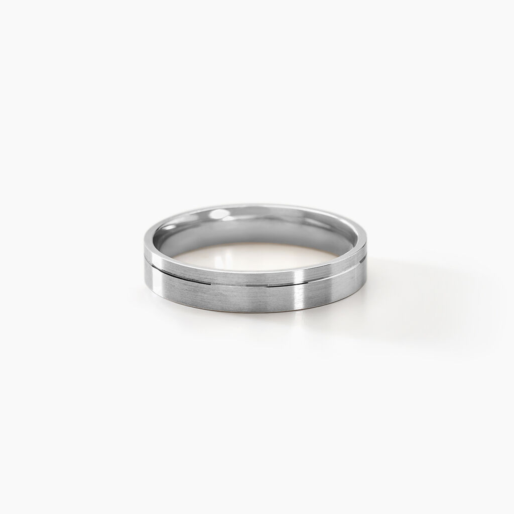 Alliance Tyffen Ruban Plat Argent Blanc - Alliances Famille | Histoire d&rsquo;Or