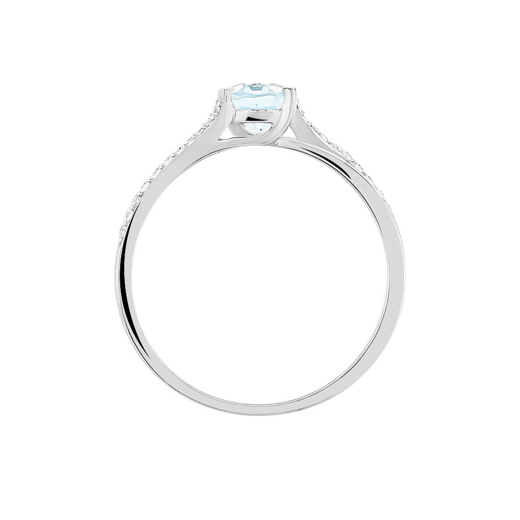 Bague Marie-eva Or Blanc Topaze Et Oxyde De Zirconium - Bagues solitaires Femme | Histoire d&rsquo;Or