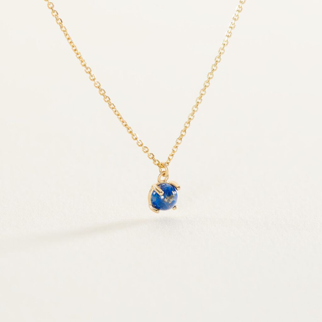 Collier Campsis Or Jaune Lapis Lazuli - Colliers Femme | Histoire d’Or