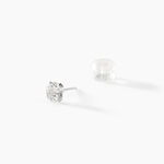 Boucles D'oreilles Puces Eddie Or Blanc Oxyde De Zirconium - Clous d'oreilles Femme | Histoire d&rsquo;Or