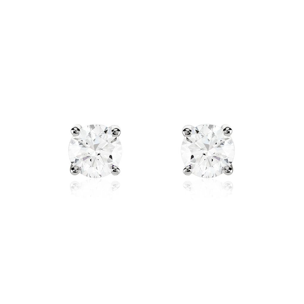 Boucles D'oreilles Puces Aphrodite Platine Blanc Diamant - Clous d'oreilles Homme | Histoire d’Or