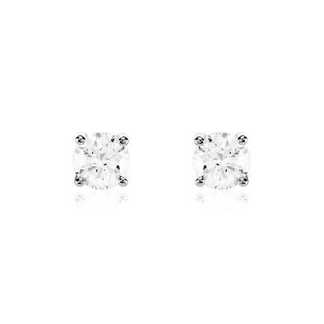 Boucles D'oreilles Puces Aphrodite Platine Blanc Diamant - Clous d'oreilles Homme | Histoire d’Or