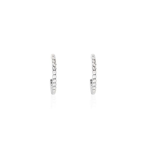 Créoles Or Blanc Brodie Oxyde De Zirconium - Boucles d'oreilles créoles Femme | Histoire d’Or
