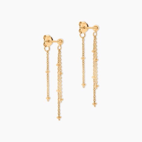 Boucles D'Oreilles Pendantes Juline Plaqu&eacute; Or Jaune - Boucles d'oreilles fantaisie Femme | Histoire d&rsquo;Or