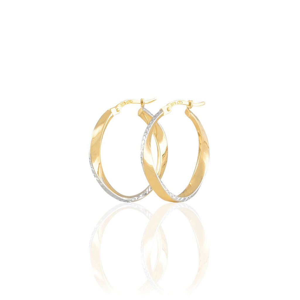 Créoles Doralynne Or Bicolore - Boucles d'oreilles créoles Femme | Histoire d’Or