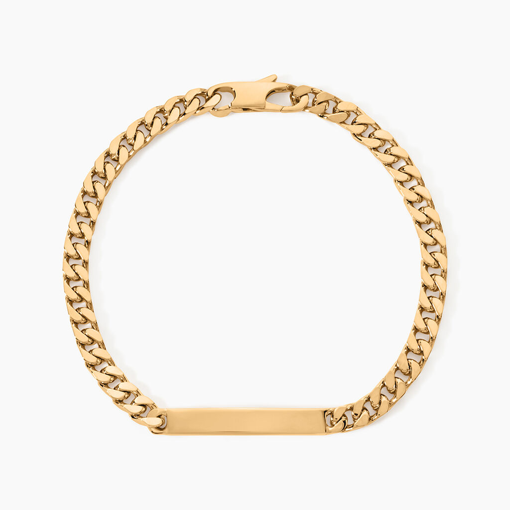 Bracelet Identit&eacute; Clement Plaqu&eacute; Or Jaune - Gourmettes Naissance Femme | Histoire d&rsquo;Or