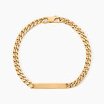 Bracelet Identit&eacute; Clement Plaqu&eacute; Or Jaune - Gourmettes Naissance Femme | Histoire d&rsquo;Or