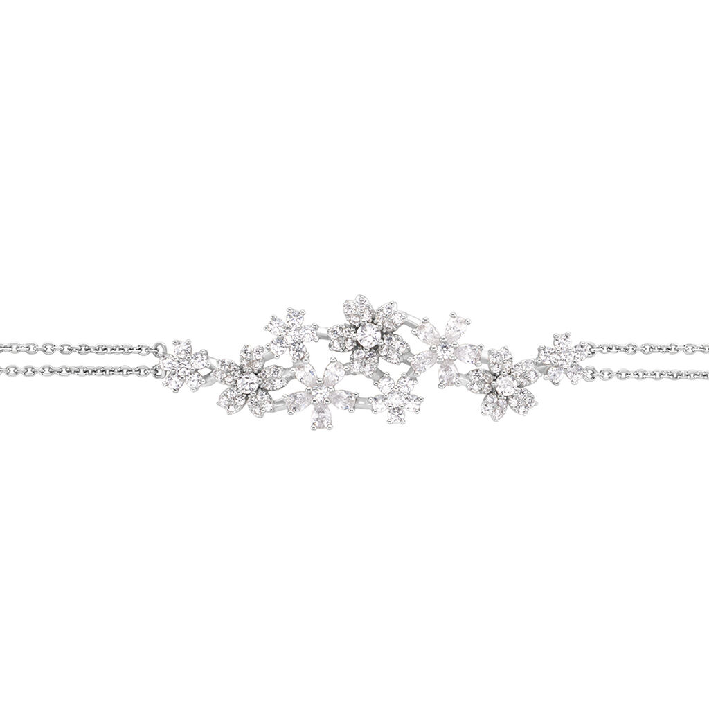 Bracelet Midnight Flower Argent Blanc Oxyde De Zirconium - Bracelets Femme | Histoire d&rsquo;Or