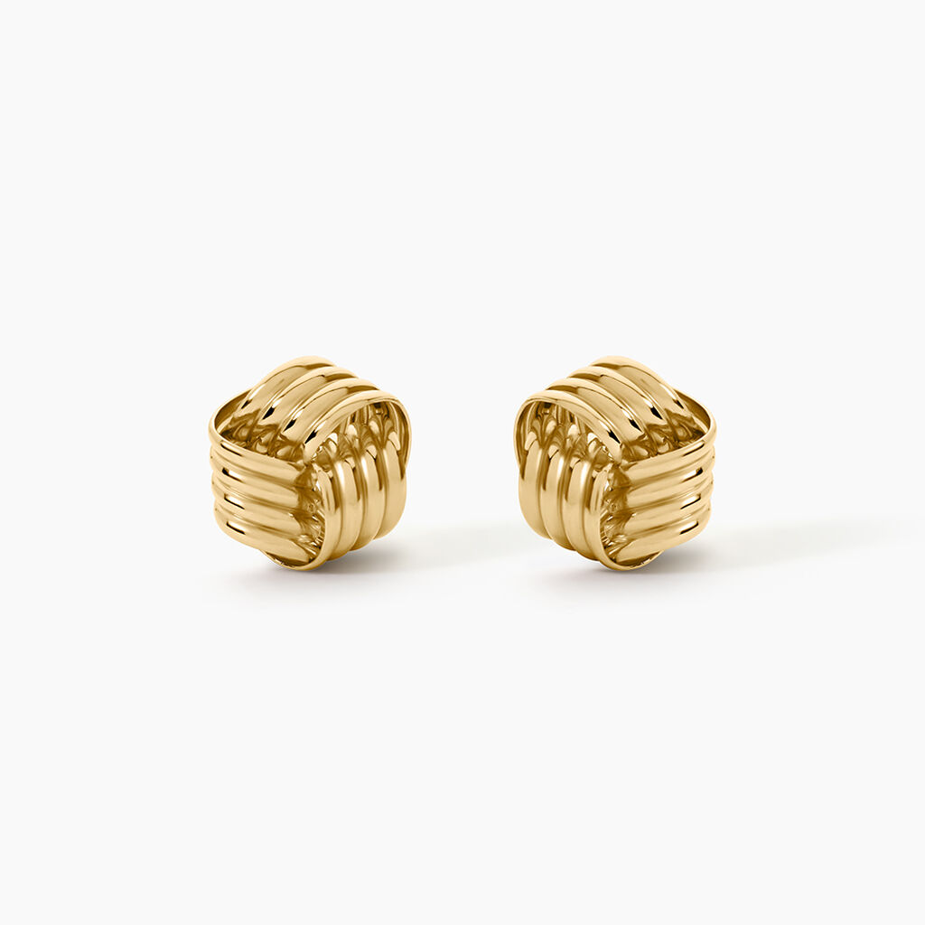 Boucles D'Oreilles Puces Ombeline Argent Dor&eacute; A L'Or 750/1000 - Clous d'oreilles Femme | Histoire d&rsquo;Or