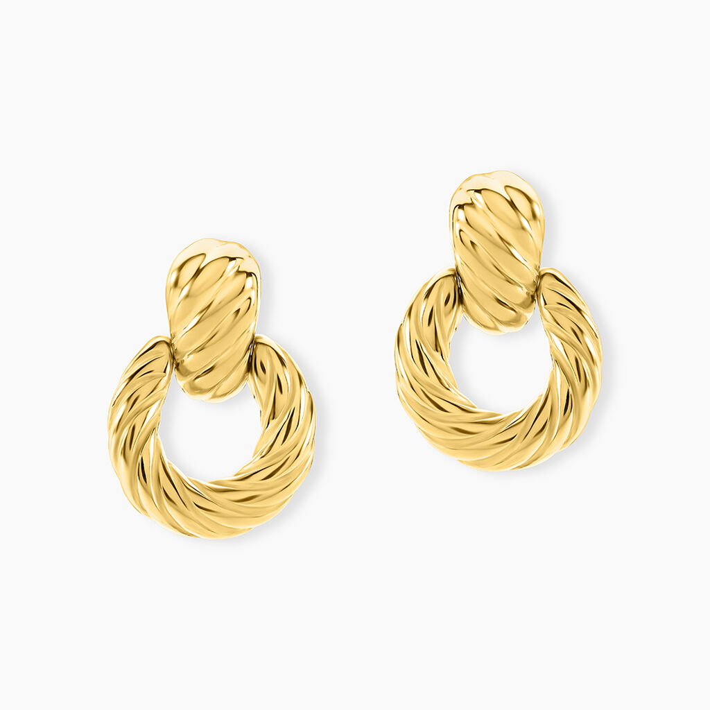 Boucles D'Oreilles Pendantes Doria Acier Jaune - Boucles d'oreilles fantaisie Femme | Histoire d&rsquo;Or