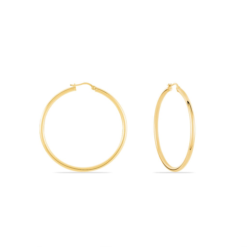 Créoles Creolia Acier Jaune - Boucles d'oreilles créoles Femme | Histoire d’Or