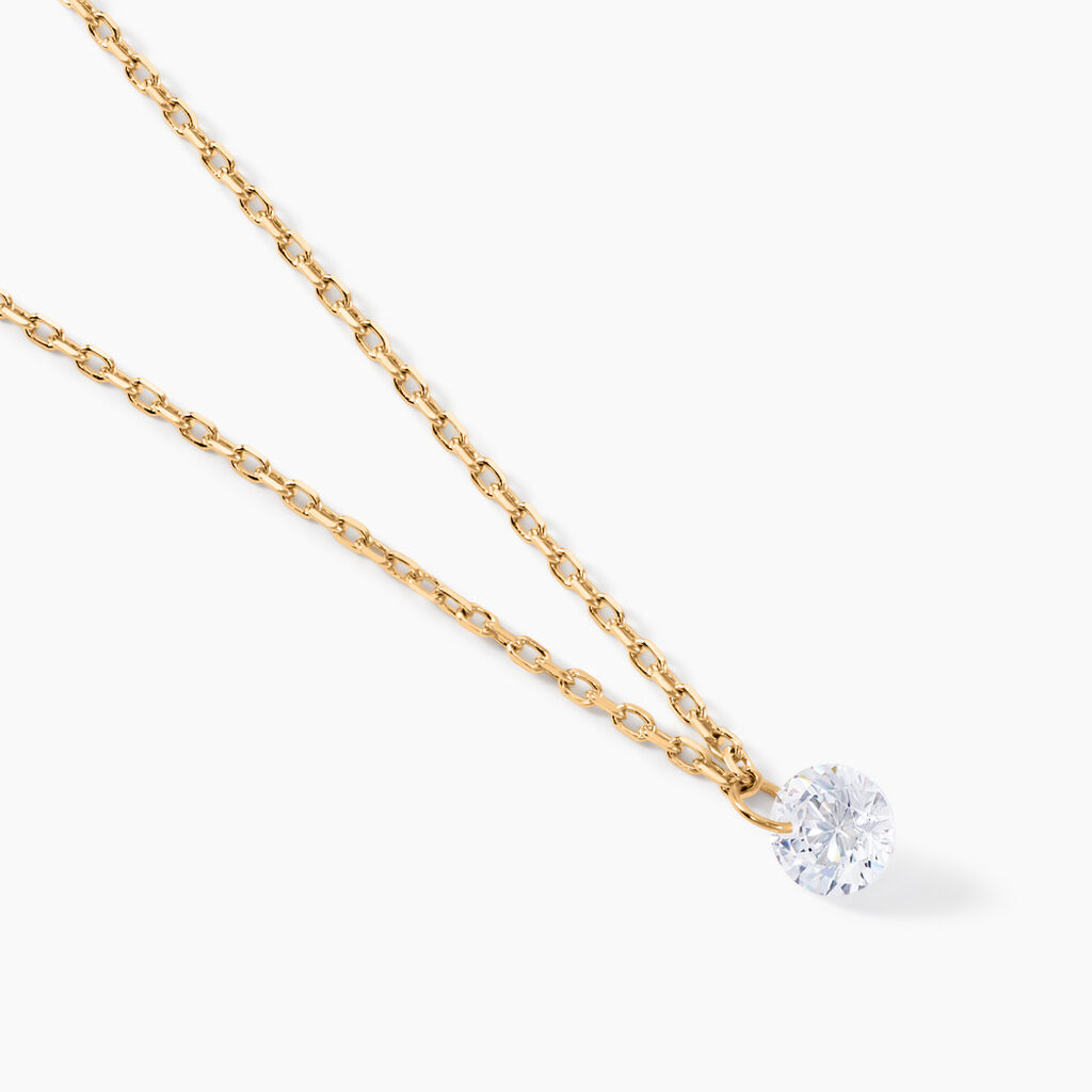 Collier Delma Plaqu&eacute; Or Jaune Oxyde De Zirconium - Colliers fantaisie Femme | Histoire d&rsquo;Or
