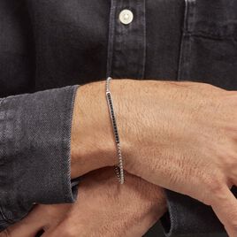 Bracelet Identité Acier Blanc Ghislain Cristaux - Bracelets fantaisie Homme | Histoire d’Or