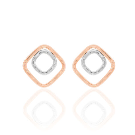 Boucles D'oreilles Pendantes Artahe Carree Or Bicolore - Boucles d'oreilles pendantes Femme | Histoire d’Or
