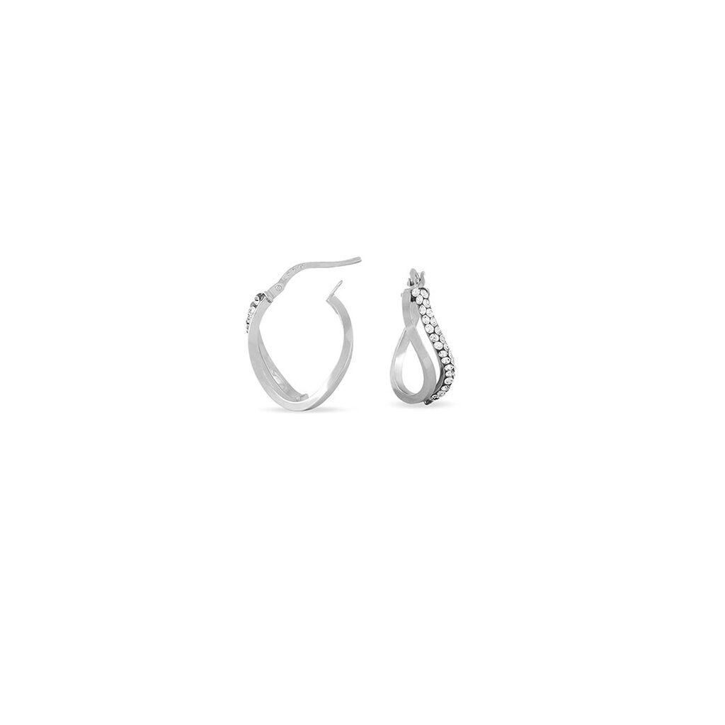 Créoles Hekate Or Blanc Strass - Boucles d'oreilles créoles Femme | Histoire d’Or