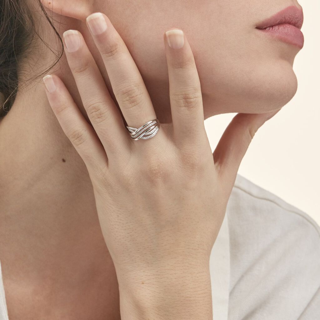 Bague Ocean Or Blanc Diamant - Bagues avec pierre Femme | Histoire d’Or