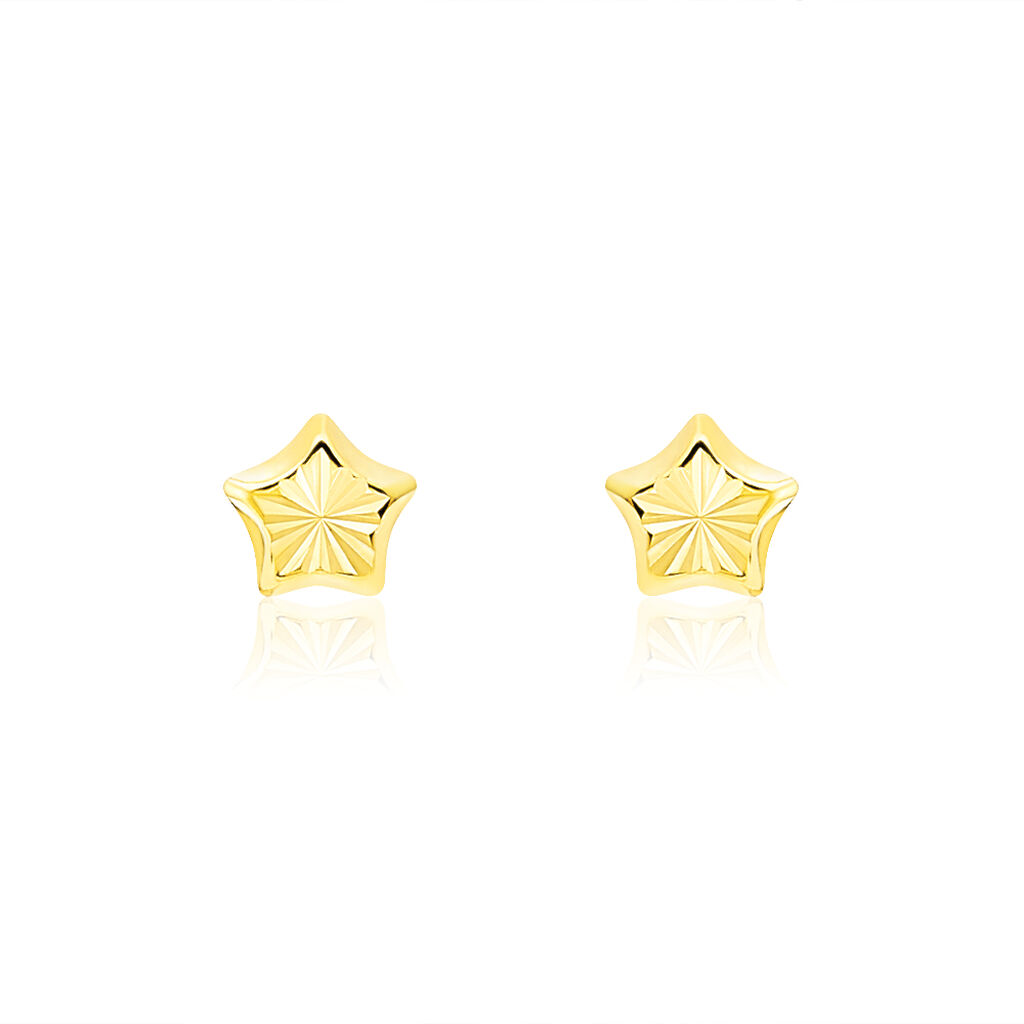 Boucles D'oreilles Puces Alphonsine Etoile Or Jaune - Clous d'oreilles Femme | Histoire d’Or
