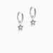 Créoles Purple Bloom Argent Blanc Oxyde De Zirconium - Boucles d'oreilles créoles Femme | Histoire d’Or