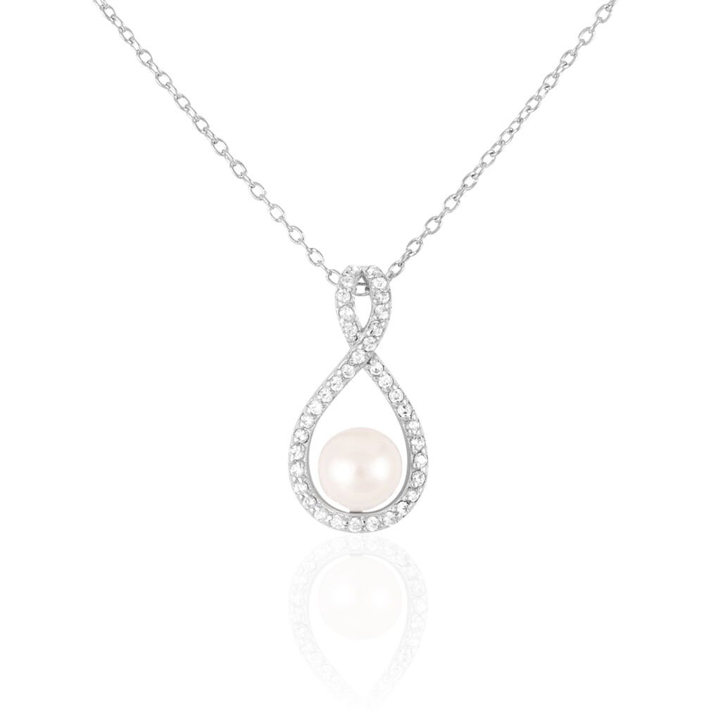Collier Rozane Argent Blanc Perle De Culture Et Oxyde De Zirconium - Colliers fantaisie Femme | Histoire d’Or