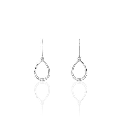 Boucles D'oreilles Pendantes Nicole Argent Blanc Oxyde De Zirconium - Boucles d'oreilles fantaisie Femme | Histoire d’Or