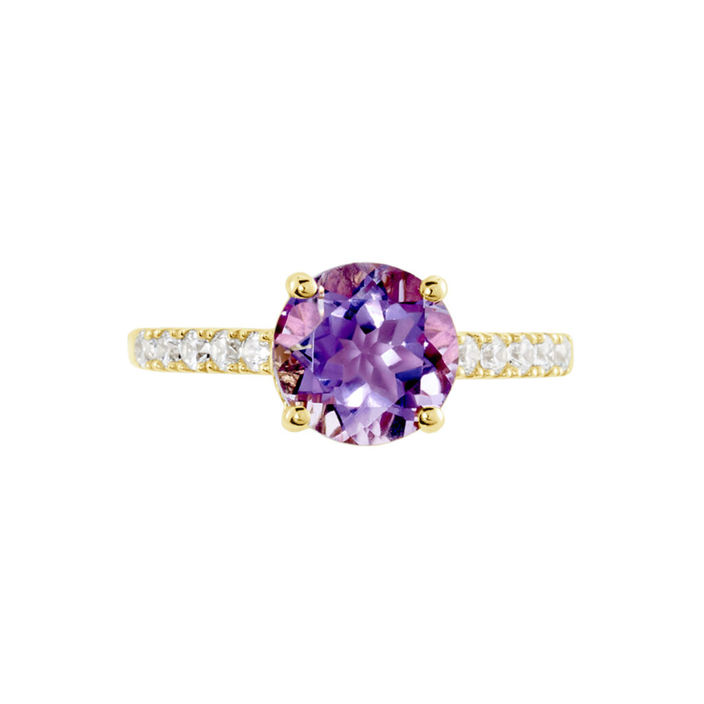 Bague Or Jaune Terese Améthyste - Bagues solitaires Femme | Histoire d’Or
