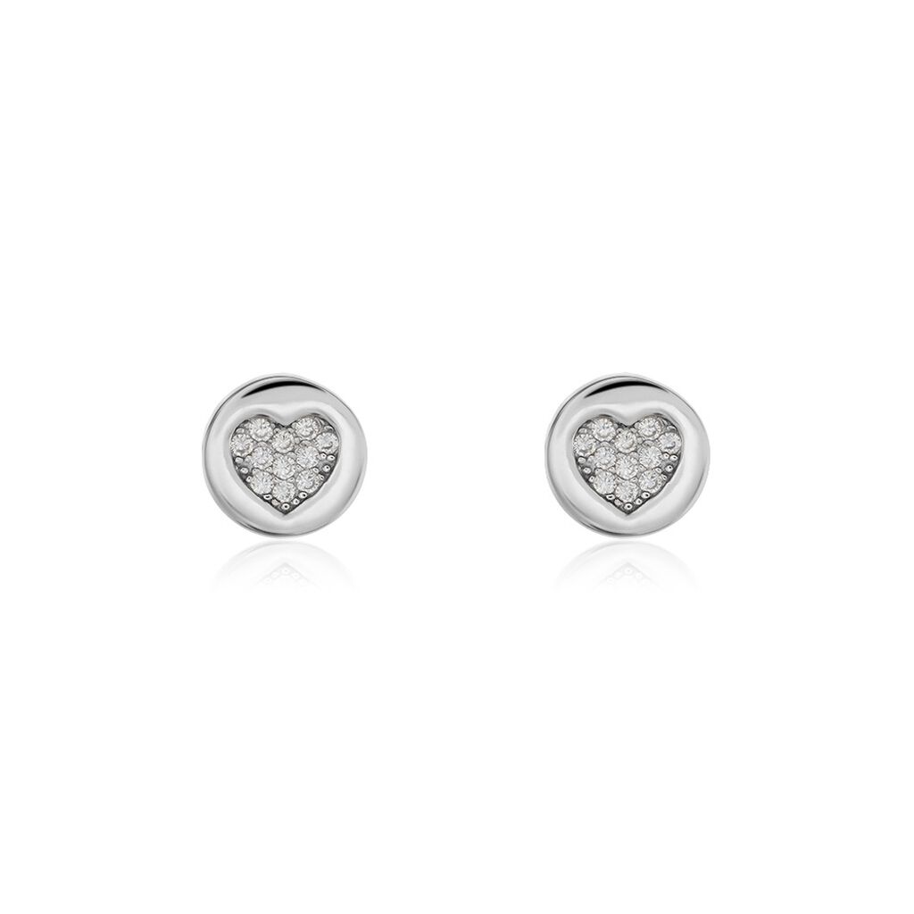 Boucles D'oreilles Puces Argent Blanc Chaker Oxydes De Zirconium - Boucles d'oreilles fantaisie Femme | Histoire d’Or