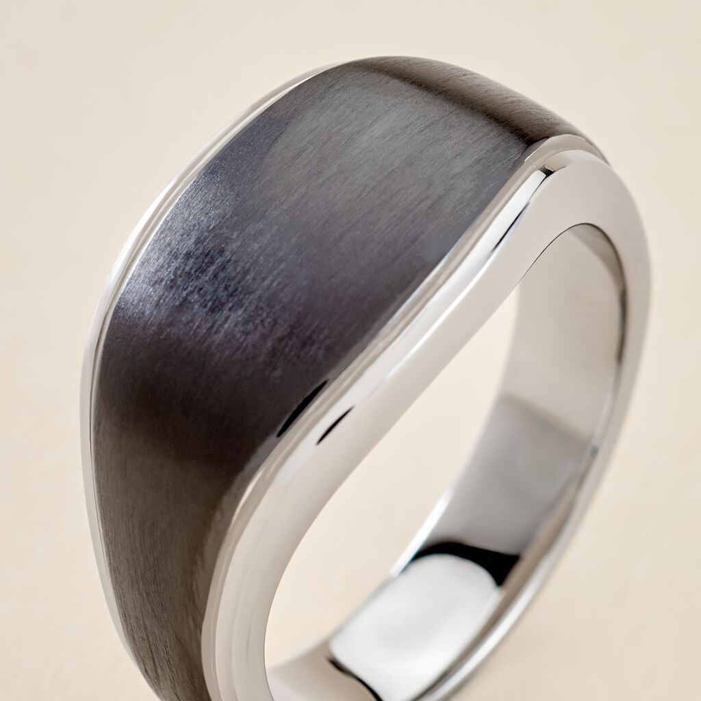 Bague Otis Acier Argenté - Bagues fantaisie Homme | Histoire d’Or