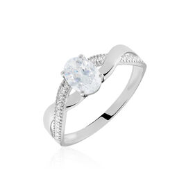 Bague Candice Or Blanc Oxyde Oxyde - Bagues solitaires Femme | Histoire d’Or