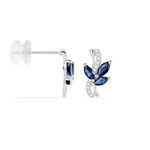 Boucles D'oreilles Puces Angie Or Blanc Saphir Et Diamant - Clous d'oreilles Femme | Histoire d&rsquo;Or