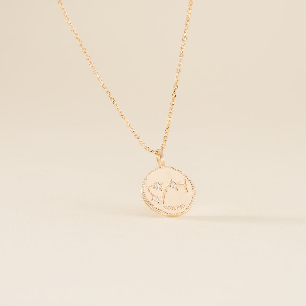 Collier Iago Plaqu&eacute; Or Oxydes De Zirconium - Colliers Zodiaque Femme | Histoire d&rsquo;Or